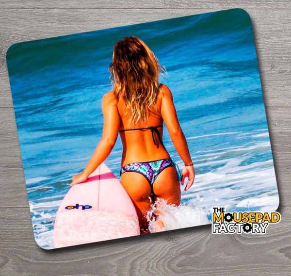 Beach Bum Surfer Girl Mouse Pad