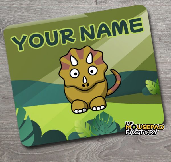 Personalized Kids Green Dinosaur Mouse Pad