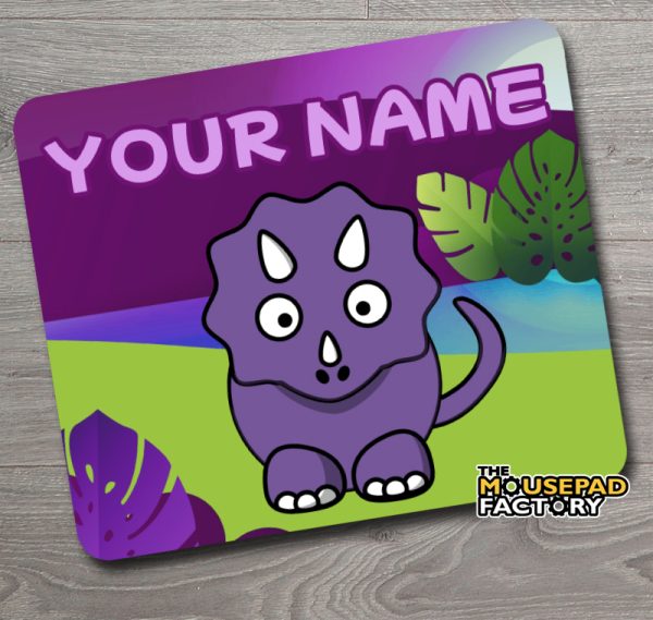 Personalized Kids Purple Dinosaur Mouse Pad