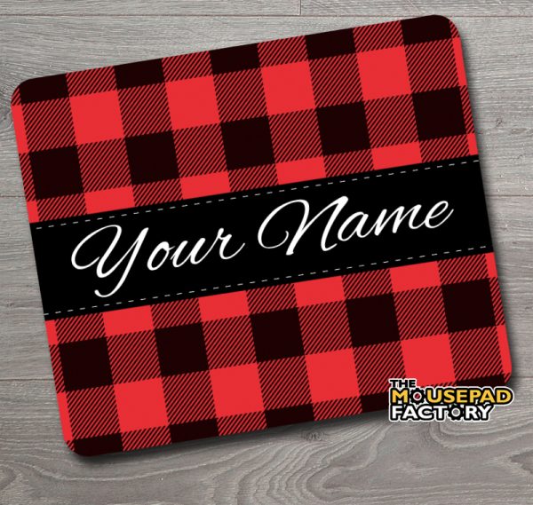 Personalized Buffalo Plaid Pattern Mouse Pad