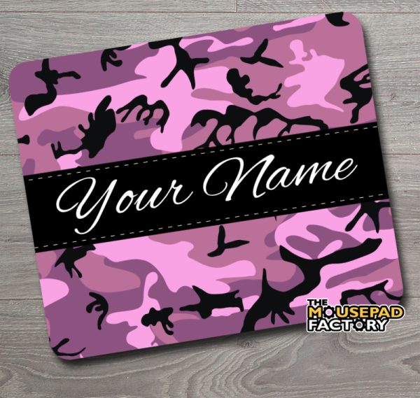 Personalized Pink Camo Pattern Mouse Pad