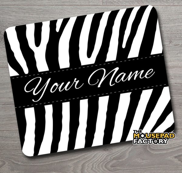 Personalized Zebra Print Pattern Mouse Pad
