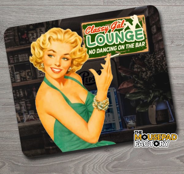 Pin-up Girl Cocktail Bar Classy Gal Mouse Pad