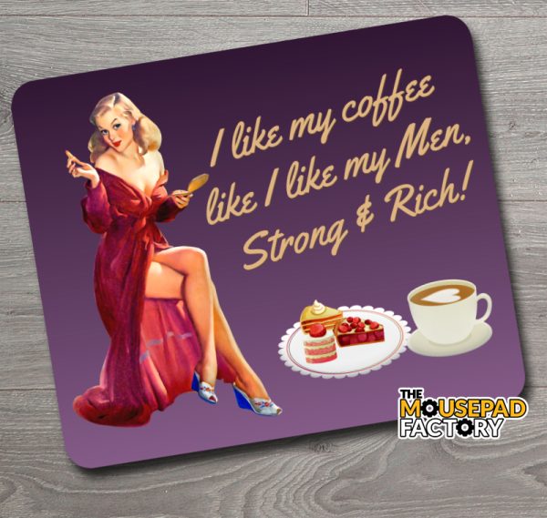 Pin-up Girl Coffee Lover Mouse Pad