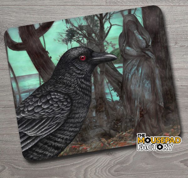 Raven in Haunted Woods Mouse Pad