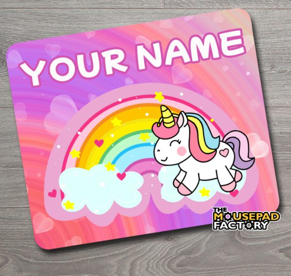 Personalized Kids Pink Unicorn Mouse Pad