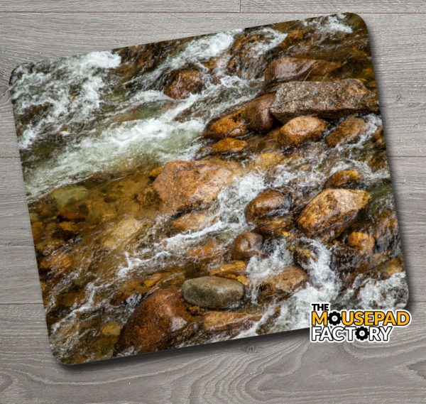 Rushing River over Boulders Mouse Pad