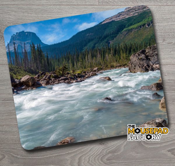 Scenic Rushing River in the Mountains Mouse Pad