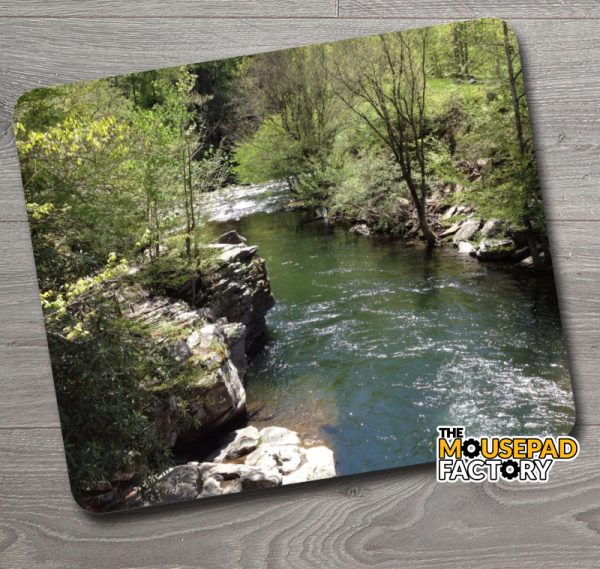 Deep Rocky River Trout Fishing Mouse Pad