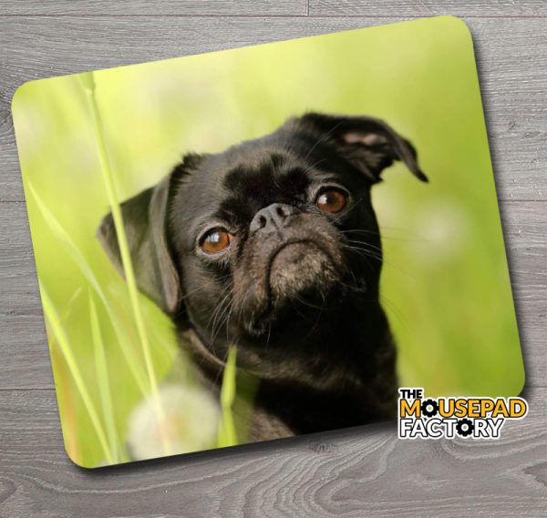 Black Pug Puppy Dog Mouse Pad