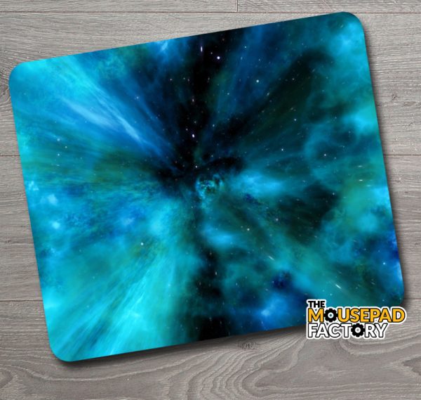 Blue Galaxy Nebula Outer Space Stars Mouse Pad