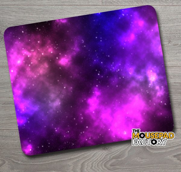 Purple Nebula Galaxy Outer Space Stars Mouse Pad