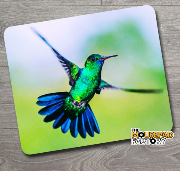Emerald Green Hummingbird Mouse Pad