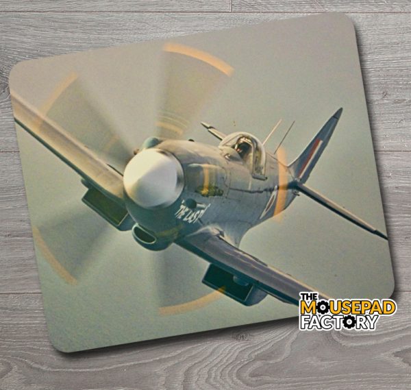WW II Spitfire Fighter Plane Attacking Mouse Pad