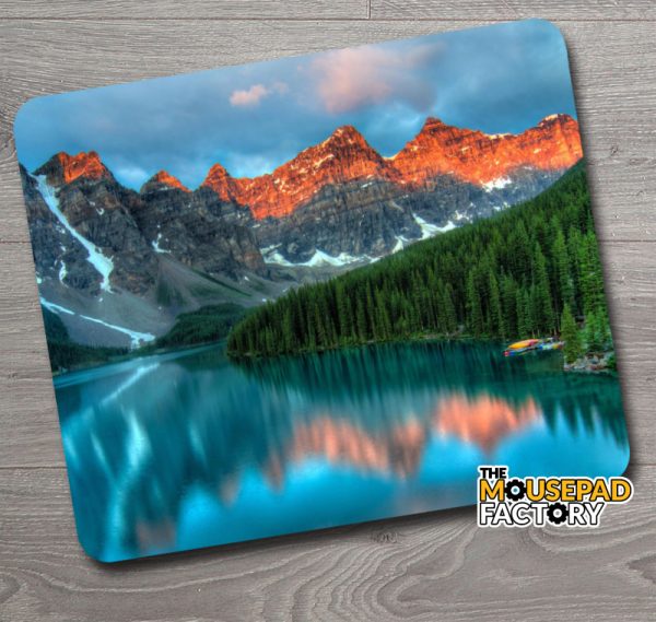 Scenic Glacial Mountain Lake Mouse Pad