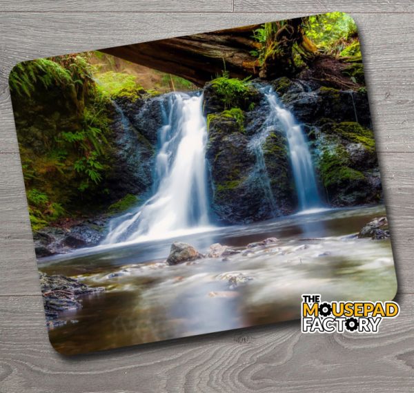 Scenic Forest Waterfall Mouse Pad
