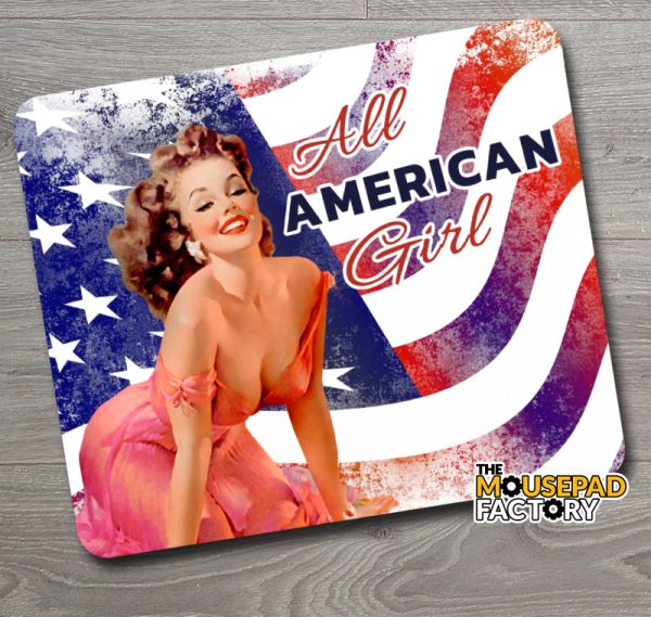Pin-up Girl All American Girl Mouse Pad