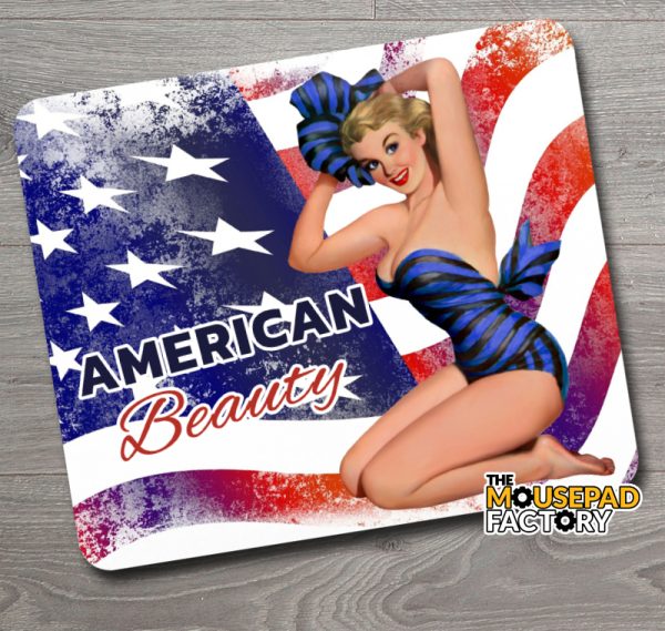Pin-up Girl American Beauty Mouse Pad