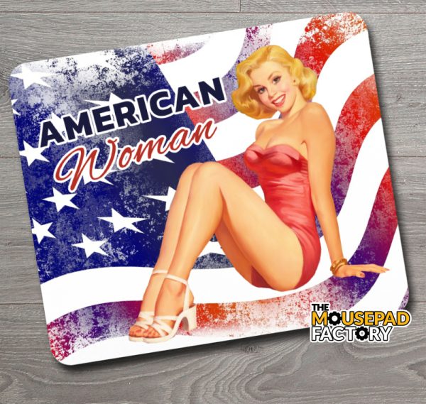 Pin-up Girl American Woman Mouse Pad