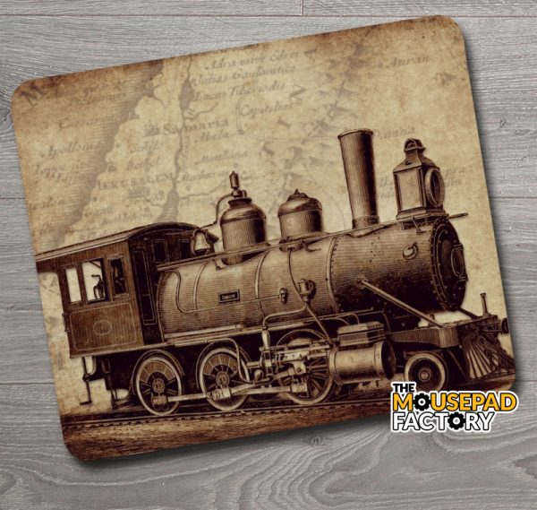 Steam Engine Locomotive Train Antique Mouse Pad