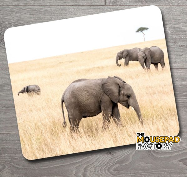 Baby Elephant & Family Mouse Pad