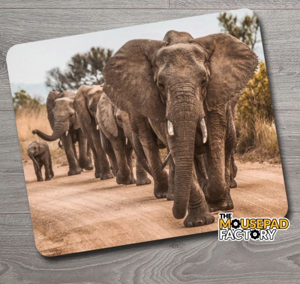 Family of African Elephants Mouse Pad