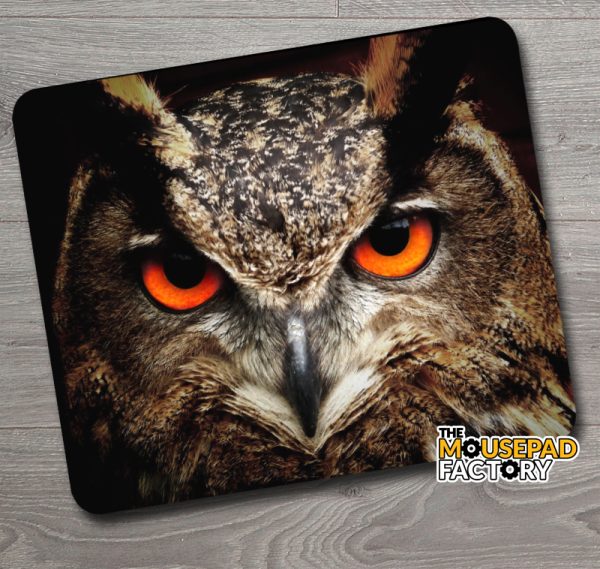 Great Horned Owl Close-up Mouse Pad