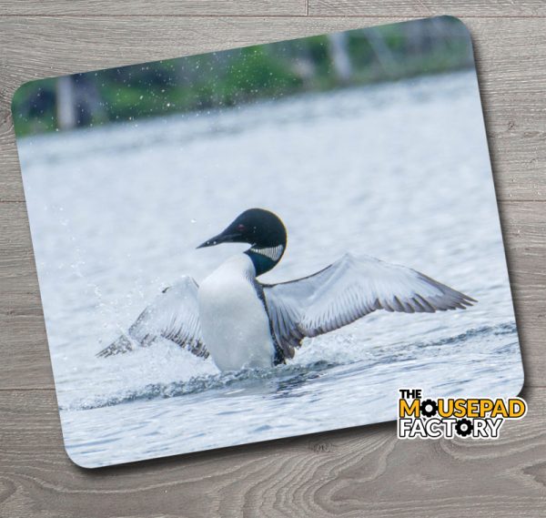 Loon Splashing Mouse Pad