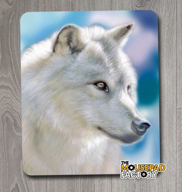 White Dire Wolf Mouse Pad