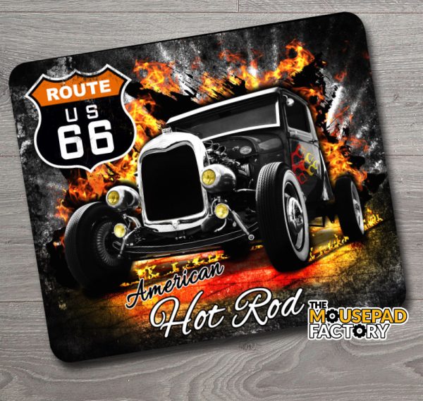 Route 66 American Hot Rod Mouse Pad