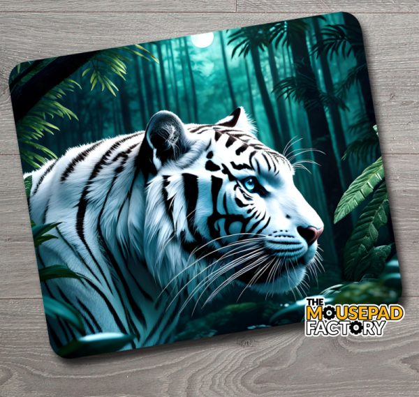 white tiger mouse pad