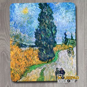 Road with Cypress and Star by Van Gogh Mouse Pad
