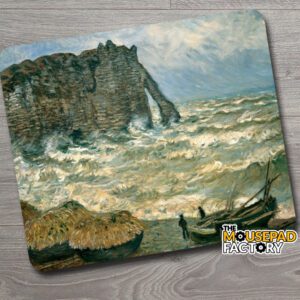 Rough Sea at Etretat by Claude Monet Mouse Pad
