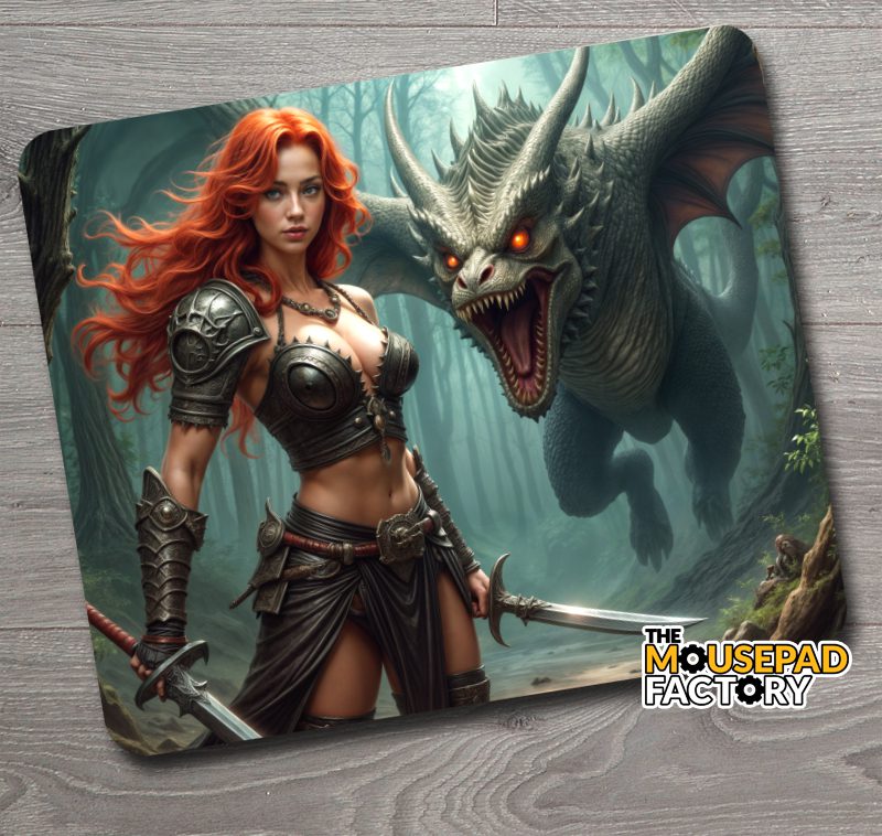 warrior woman & forest dragon