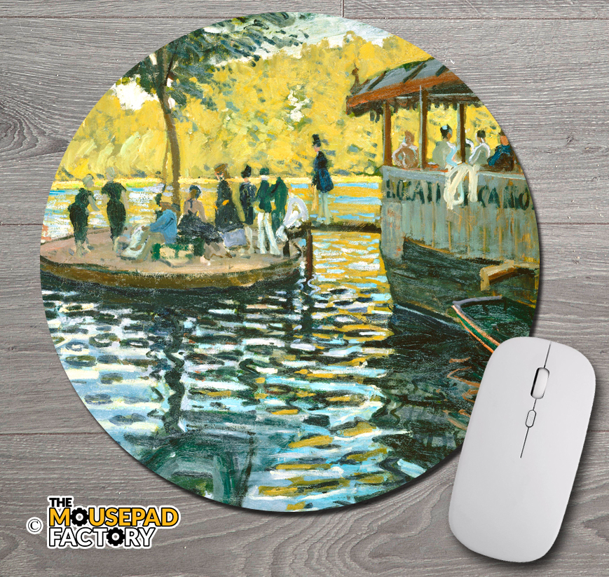 La Grenouillère by Claude Monet Round Mouse Pad