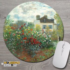 The Artist's Garden by Claude Monet Round Mouse Pad