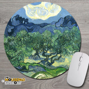 Olive Trees by Vincent Van Gogh Round Mouse Pad