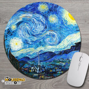 Starry Night by Vincent Van Gogh Round Mouse Pad