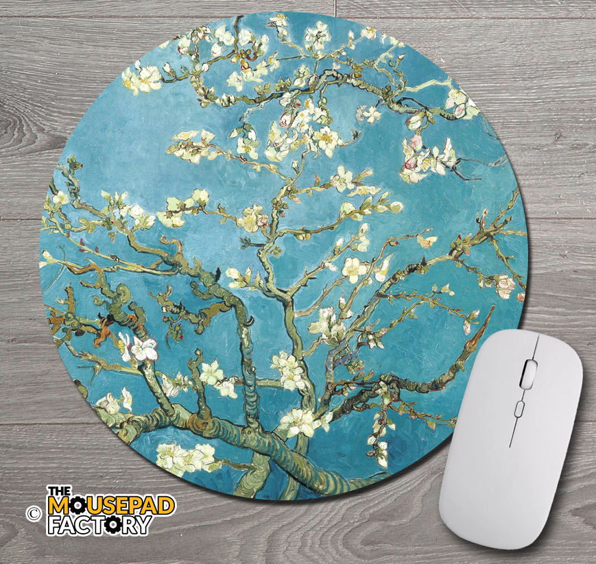 Almond Blossom by Vincent Van Gogh Round Mouse Pad