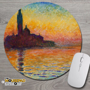 San Giorgio Maggiore by Claude Monet Round Mouse Pad