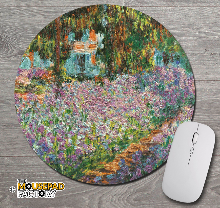 Irises by Claude Monet Round Mouse Pad